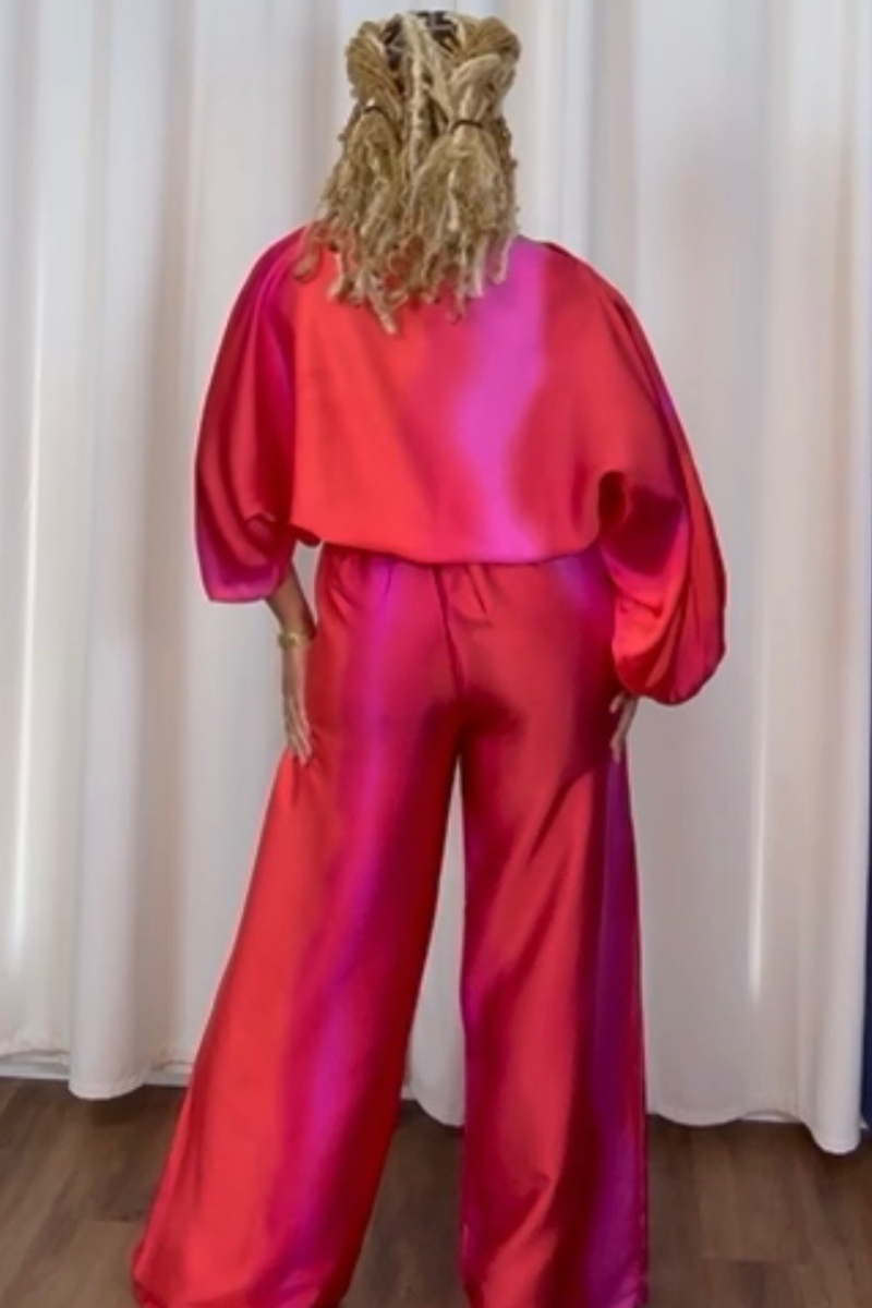 "A Twist Of Ombre" / Fushia Pink & Orange 2 Pc Set