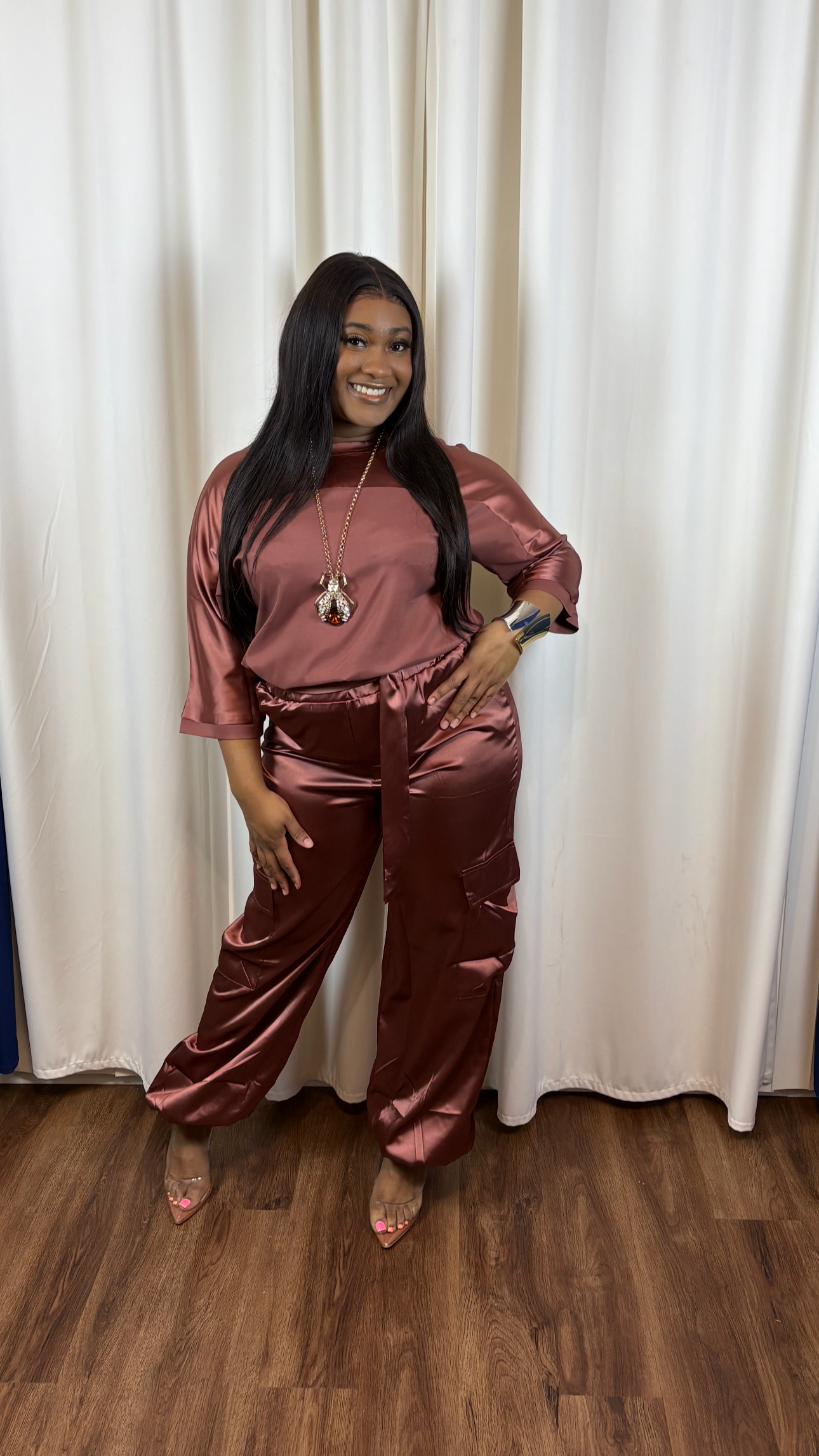 "Hot Coffee" Satin Lux Set