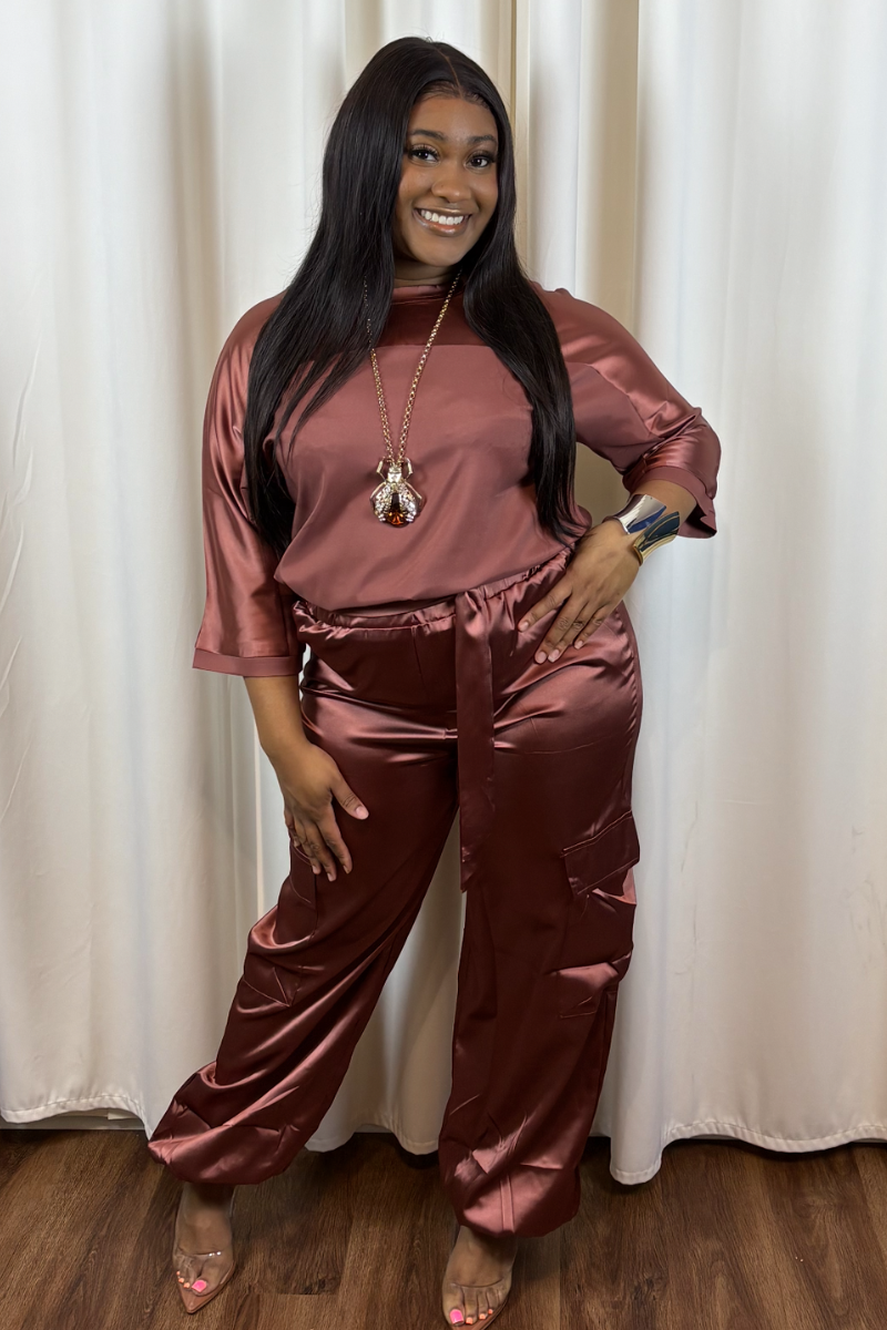 "Hot Coffee" Satin Lux Set