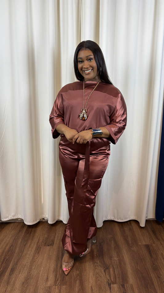 "Hot Coffee" Satin Lux Set