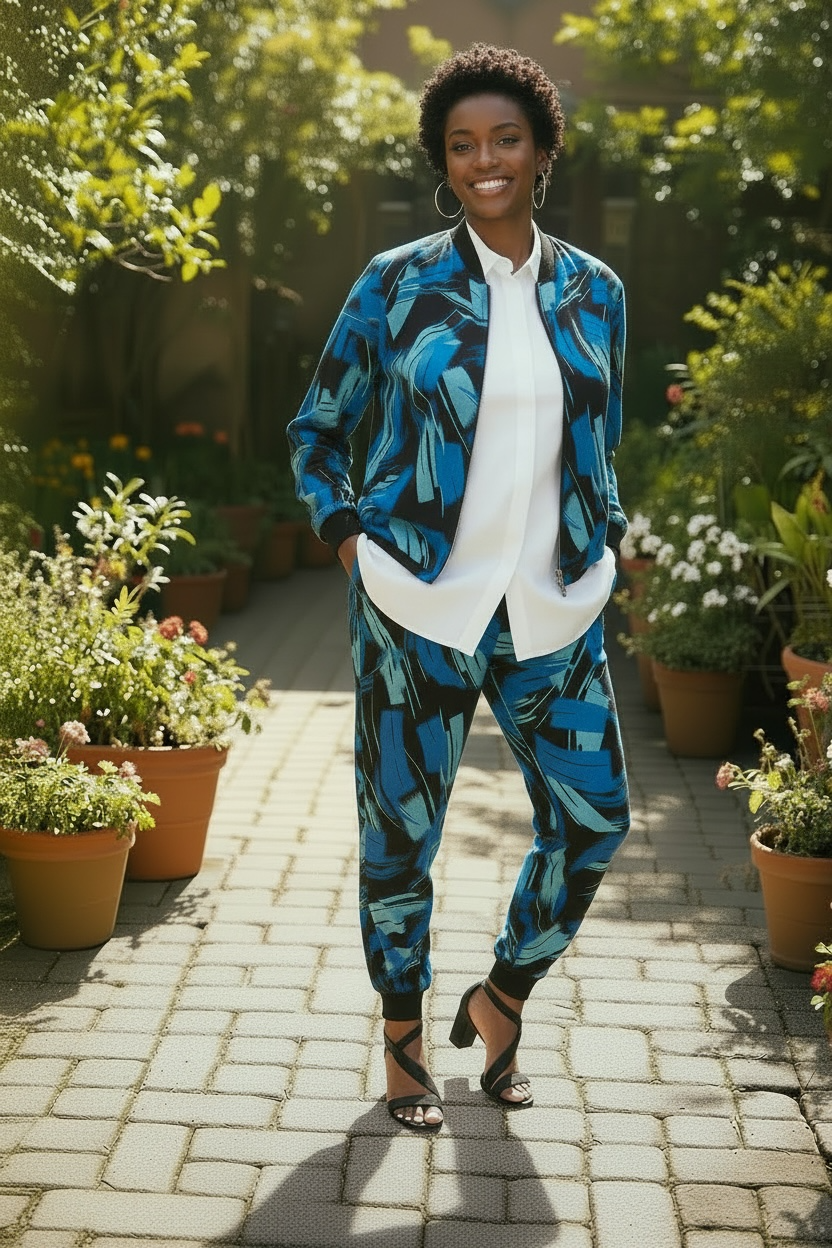 Multi-Blue Jogger Set (New York & Co.)